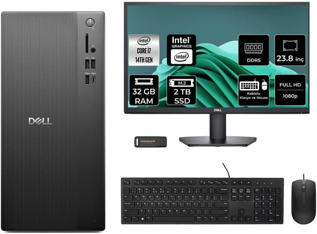 کامپیوتر رومیزی Dell Tower مدل Ect1250 با پردازنده i7 14700 و رم 32GB کامپیوتر رومیزی Dell Tower مدل Ect1250 با پردازنده i7 14700 و رم 32GB