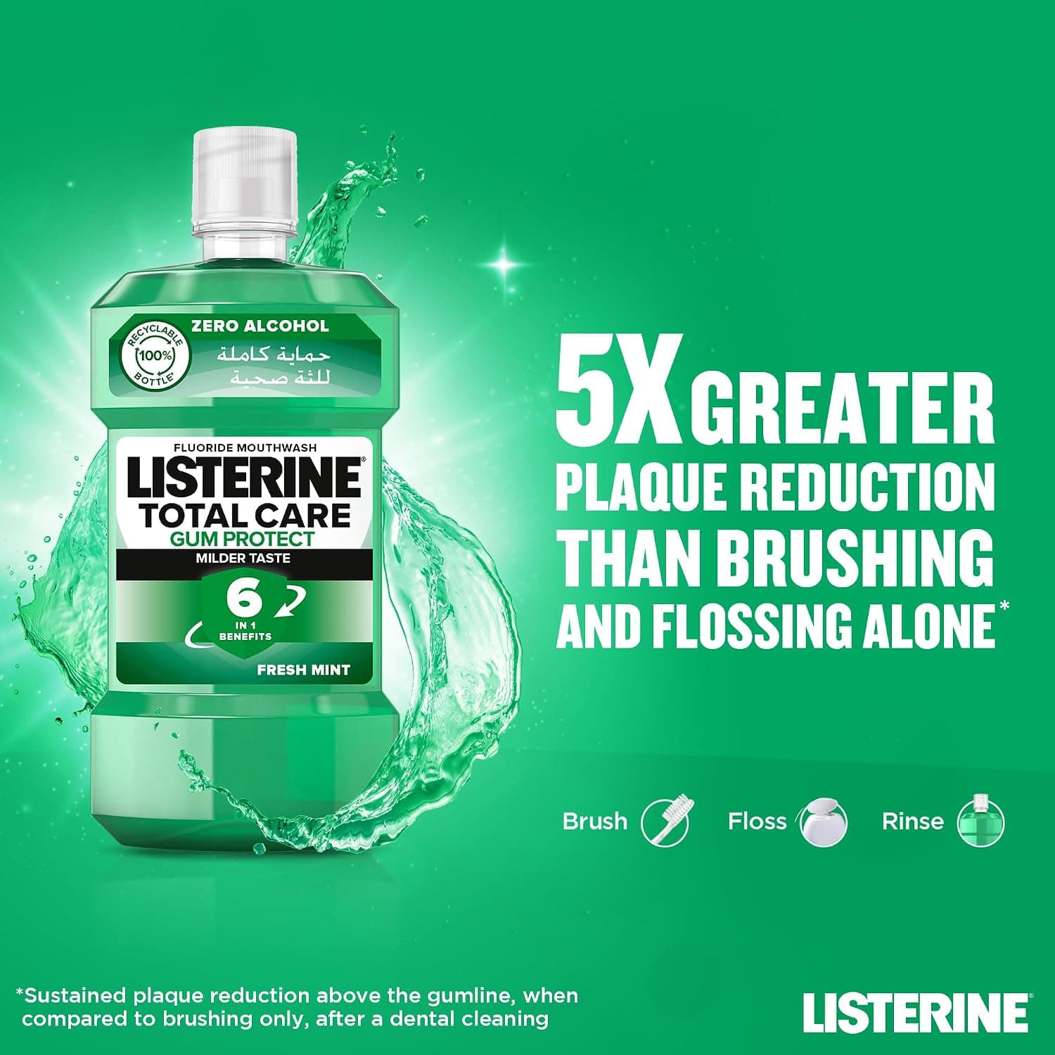 دهانشویه Listerine Total Care Gum Protect با طعم نعناع تازه 250ml دهانشویه Listerine Total Care Gum Protect با طعم نعناع تازه 250ml