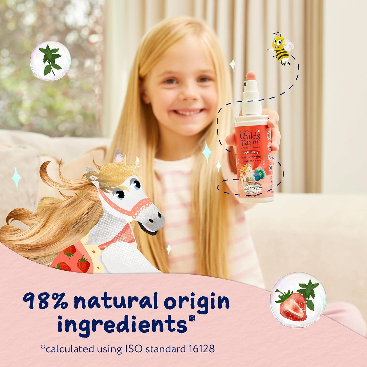 اسپری مو کودک Childs Farm رایحه توت فرنگی و نعناع ارگانیک شانهکشی آسان 100ml اسپری مو کودک Childs Farm رایحه توت فرنگی و نعناع ارگانیک شانهکشی آسان 100ml
