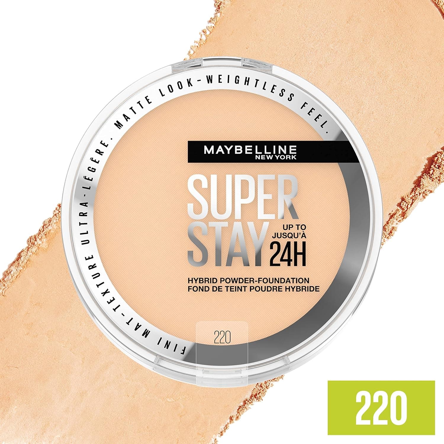 پودر کرمپودر MAYBELLINE Super Stay با پوشش متوسط تا کامل و جلوه مات، مدل 220 پودر کرمپودر MAYBELLINE Super Stay با پوشش متوسط تا کامل و جلوه مات، مدل 220