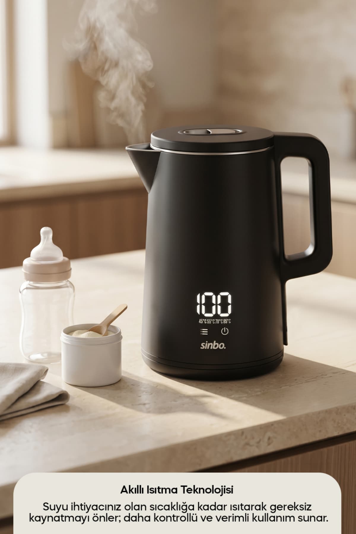 کتری برقی Sinbo دیجیتال لمسی 1.8 L با تنظیم دما مدل SK-8042 کتری برقی Sinbo دیجیتال لمسی 1.8 L با تنظیم دما مدل SK-8042