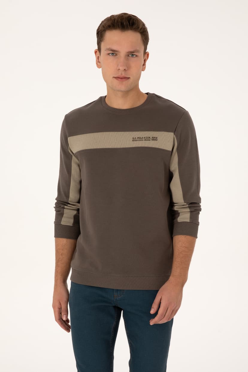 سوئیشرت مردانه U.S. Polo Assn. فیت معمولی یقه گرد قهوهای روشن مدل 50316354-VR052 سوئیشرت مردانه U.S. Polo Assn. فیت معمولی یقه گرد قهوهای روشن مدل 50316354-VR052