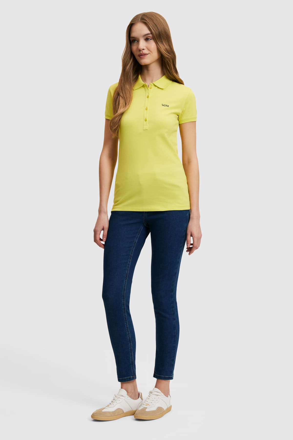 تیشرت یقه پولو زنانه U.S. Polo Assn. سبز پستهای ساده مدل 50323461-VR087 تیشرت یقه پولو زنانه U.S. Polo Assn. سبز پستهای ساده مدل 50323461-VR087
