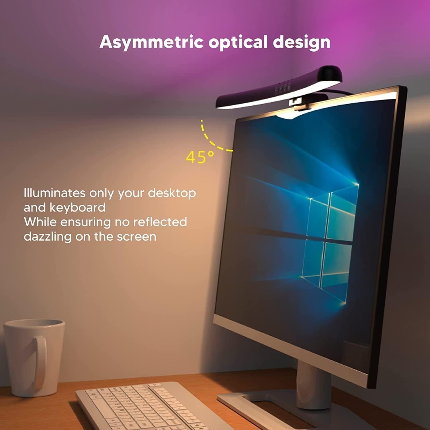 چراغ نواری مانیتور کامپیوتر DMG TECH با نور پسزمینه RGB، حسگر لمسی و USB، مناسب نمایشگر تخت چراغ نواری مانیتور کامپیوتر DMG TECH با نور پسزمینه RGB، حسگر لمسی و USB، مناسب نمایشگر تخت