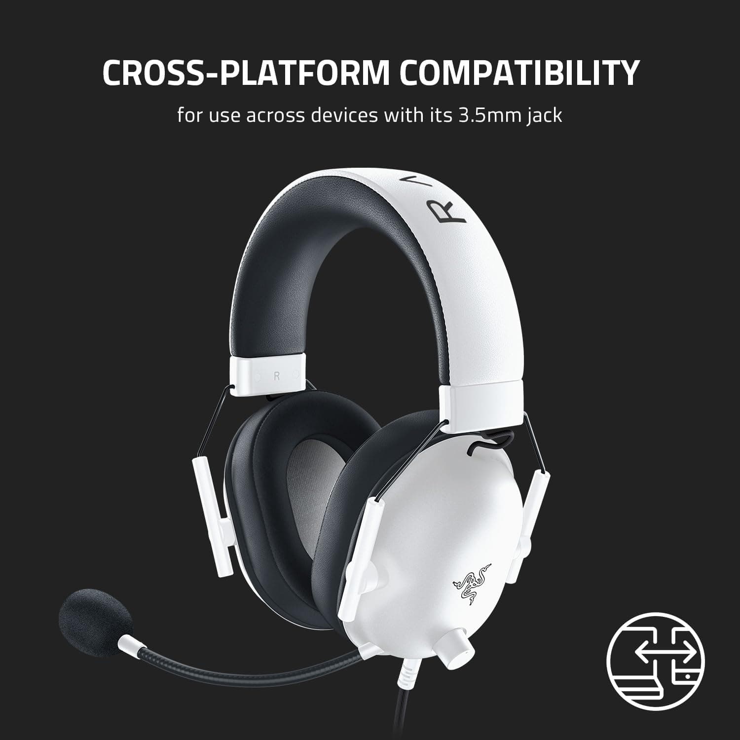 هدست گیمینگ Razer مدل BlackShark V2 X با صدای سوراند 7.1 سفید هدست گیمینگ Razer مدل BlackShark V2 X با صدای سوراند 7.1 سفید