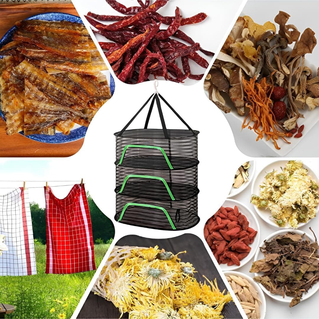 توری خشککن Jouis ۳ طبقه زیپدار با محافظ حشره و گرد توری خشککن Jouis ۳ طبقه زیپدار با محافظ حشره و گرد