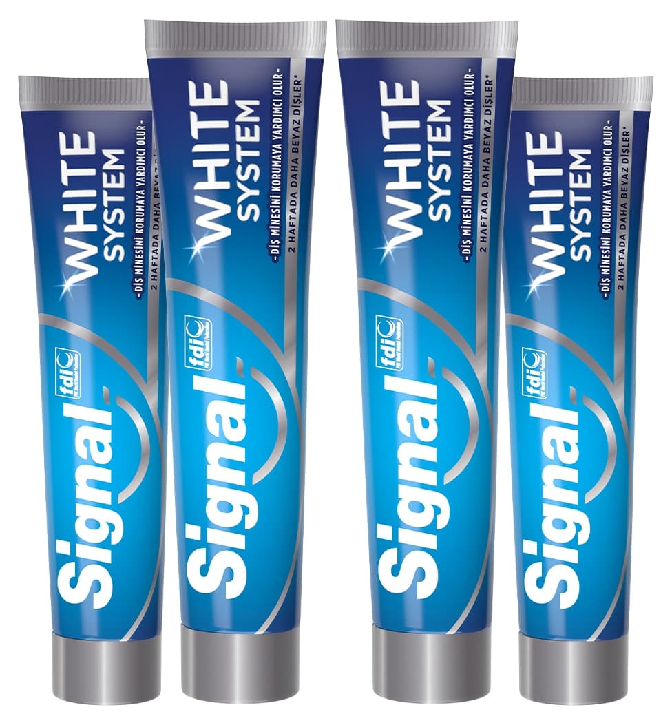 خمیر دندان Signal White System سفیدکننده در 2 هفته 75 ml ×4 عدد خمیر دندان Signal White System سفیدکننده در 2 هفته 75 ml ×4 عدد