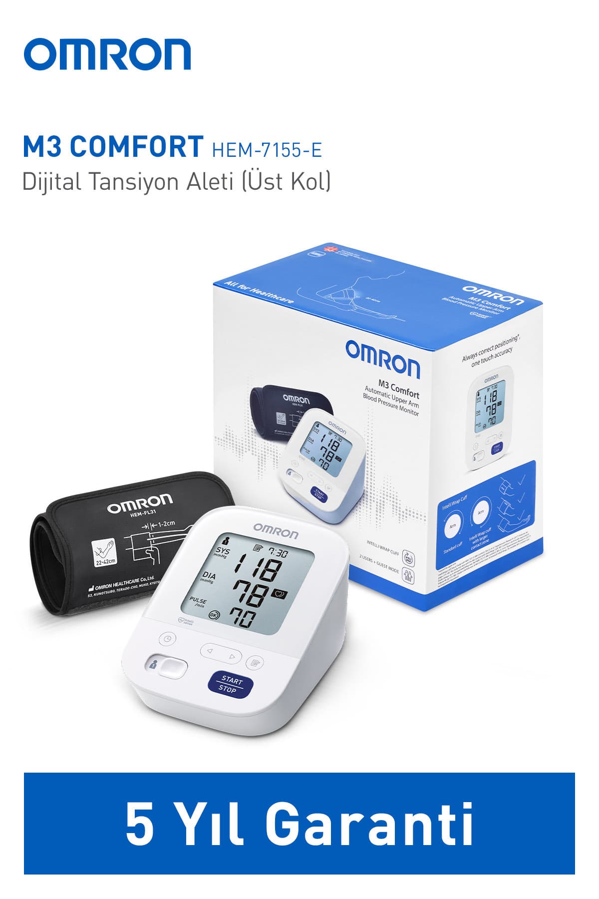 فشارسنج بازویی Omron با باتری و قابلیت استفاده آسان مدل M3 Comfort فشارسنج بازویی Omron با باتری و قابلیت استفاده آسان مدل M3 Comfort