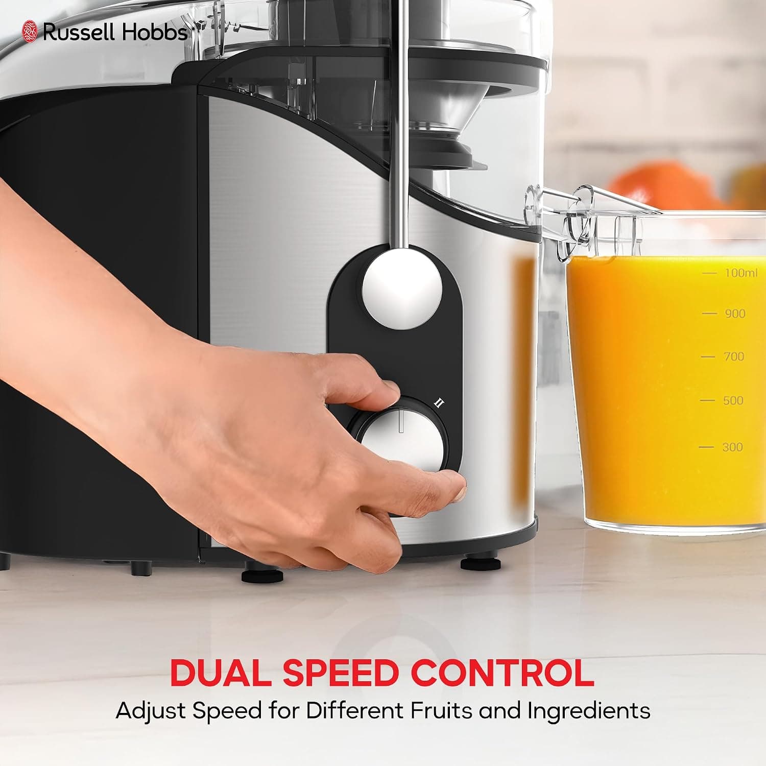 آبمیوهگیری Russell Hobbs 800W دو سرعته مدل GS329 مشکی آبمیوهگیری Russell Hobbs 800W دو سرعته مدل GS329 مشکی