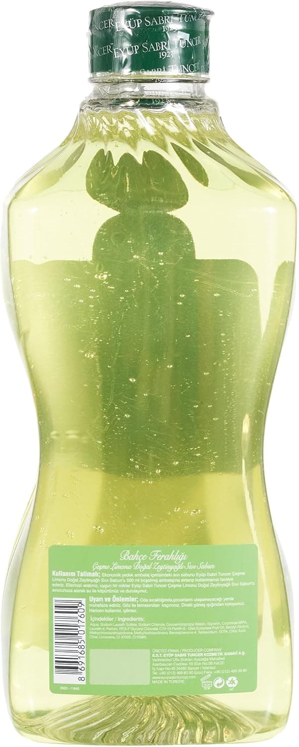 صابون مایع حاوی روغن زیتون طبیعی Eyup Sabri Tuncer مدل Çeşme Limonu بطری PET 1,5 L (1 x 1500 ml) صابون مایع حاوی روغن زیتون طبیعی Eyup Sabri Tuncer مدل Çeşme Limonu بطری PET 1,5 L (1 x 1500 ml)