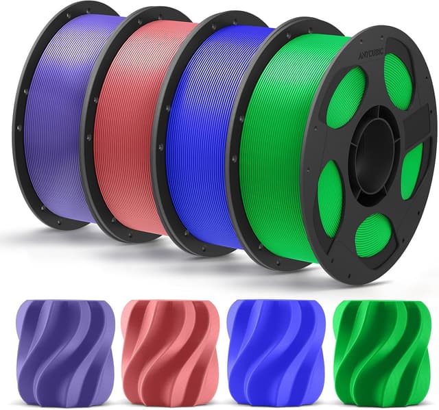 فیلامنت سه بعدی ANYCUBIC PLA+ 1.75 mm 4 kg آبی سبز صورتی بنفش فیلامنت سه بعدی ANYCUBIC PLA+ 1.75 mm 4 kg آبی سبز صورتی بنفش