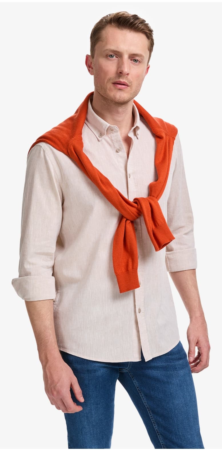 پیراهن مردانه Pierre Cardin بژ کتان مخلوط رگولار فیت آستین بلند مدل 50325356-VR011 پیراهن مردانه Pierre Cardin بژ کتان مخلوط رگولار فیت آستین بلند مدل 50325356-VR011