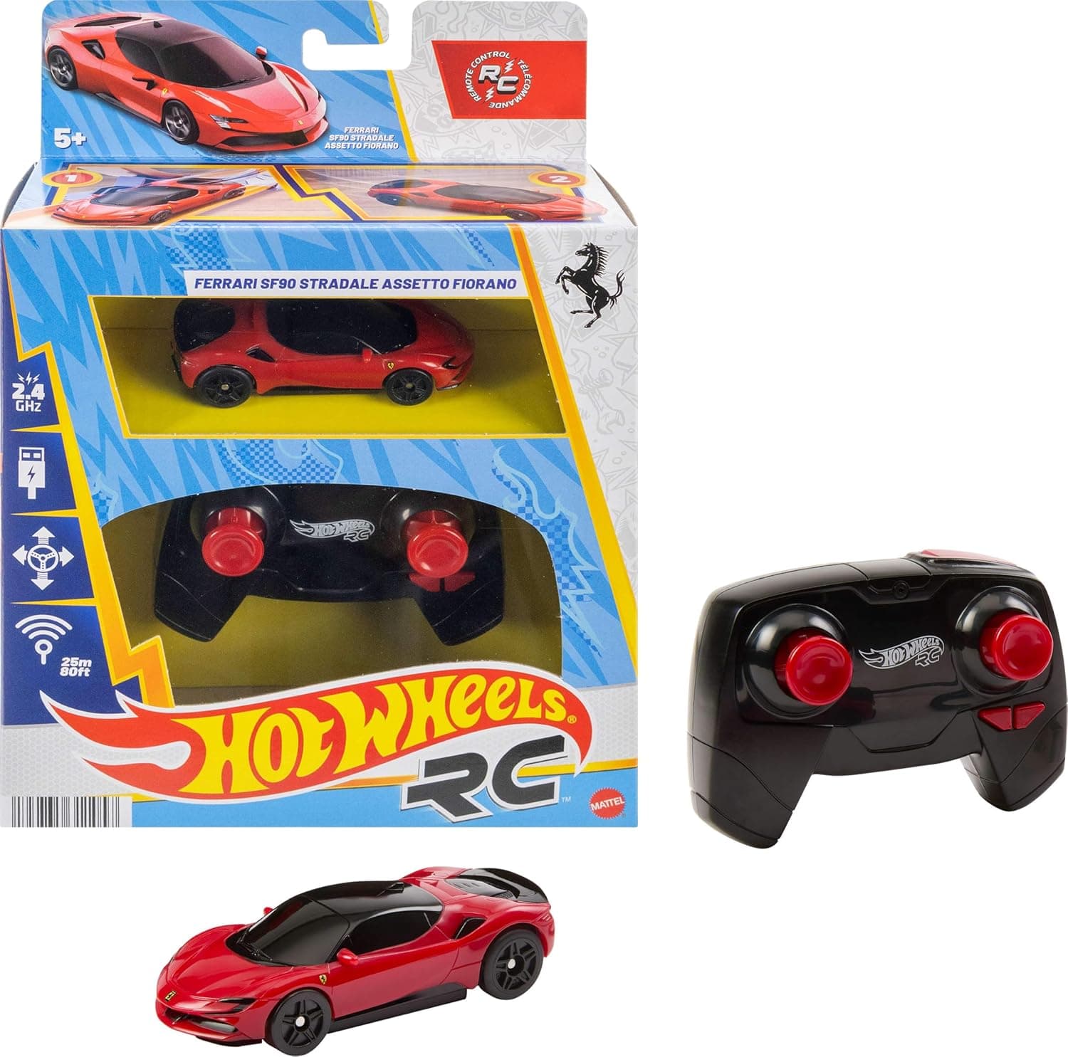 ماشین کنترلی Hot Wheels مقیاس 1:64 Ferrari SF90 مدل JGD09 ماشین کنترلی Hot Wheels مقیاس 1:64 Ferrari SF90 مدل JGD09