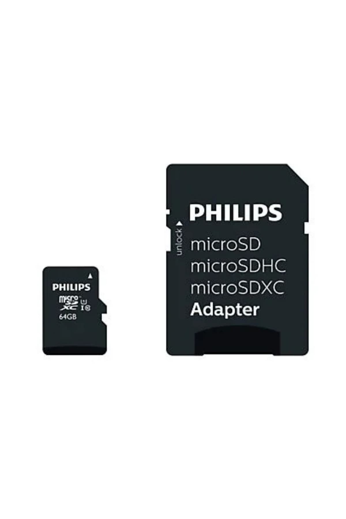 کارت حافظه Micro SD 64GB Philips سازگار با تلفن، تبلت و دوربین مداربسته پرسرعت کارت حافظه Micro SD 64GB Philips سازگار با تلفن، تبلت و دوربین مداربسته پرسرعت
