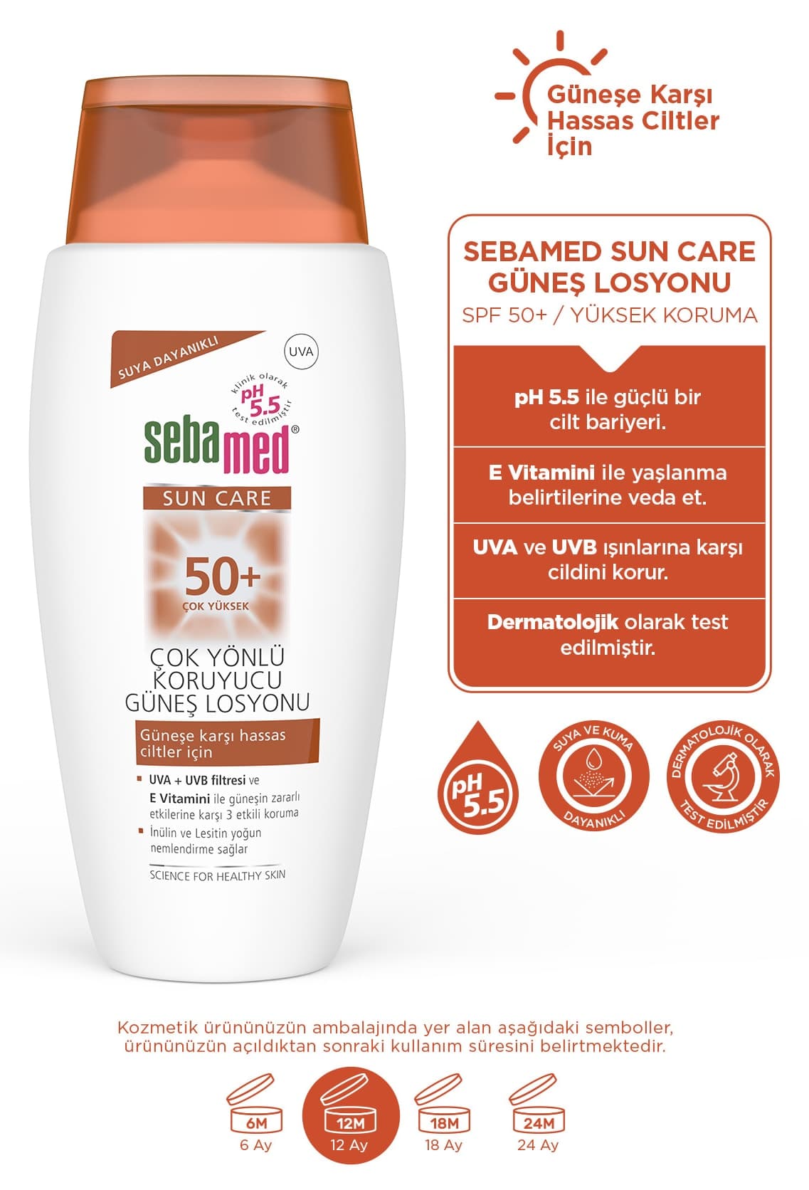 لوسیون ضد آفتاب Sebamed SPF 50+ با ویتامین E مناسب صورت و بدن 150 ml لوسیون ضد آفتاب Sebamed SPF 50+ با ویتامین E مناسب صورت و بدن 150 ml