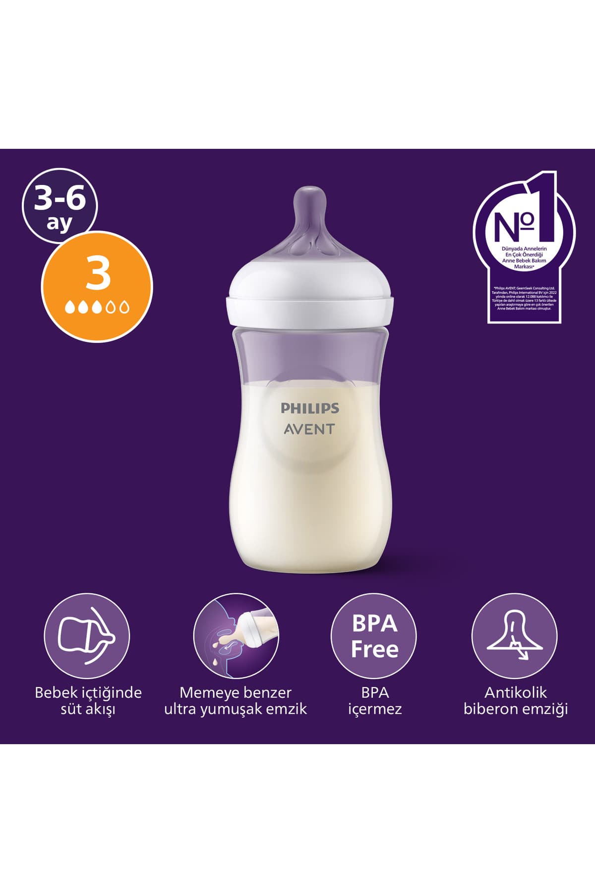 شیشهشیر نوزاد Philips Avent ضدنفخ PP، 260ml، 3-6 ماه، مدل SCY903/01 شیشهشیر نوزاد Philips Avent ضدنفخ PP، 260ml، 3-6 ماه، مدل SCY903/01