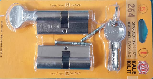 سیلندر قفل Kale Kilit دوعددی با کلید مشترک مدل 264 (SNC+SMC)، 68 mm سیلندر قفل Kale Kilit دوعددی با کلید مشترک مدل 264 (SNC+SMC)، 68 mm