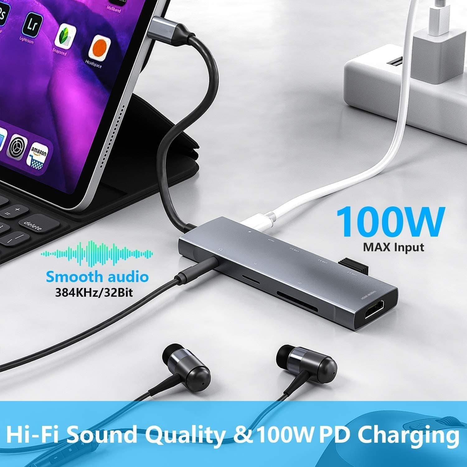 هاب USB-C 9 در 1 NXPGKEA با خروجی 4K HDMI برای iPad هاب USB-C 9 در 1 NXPGKEA با خروجی 4K HDMI برای iPad