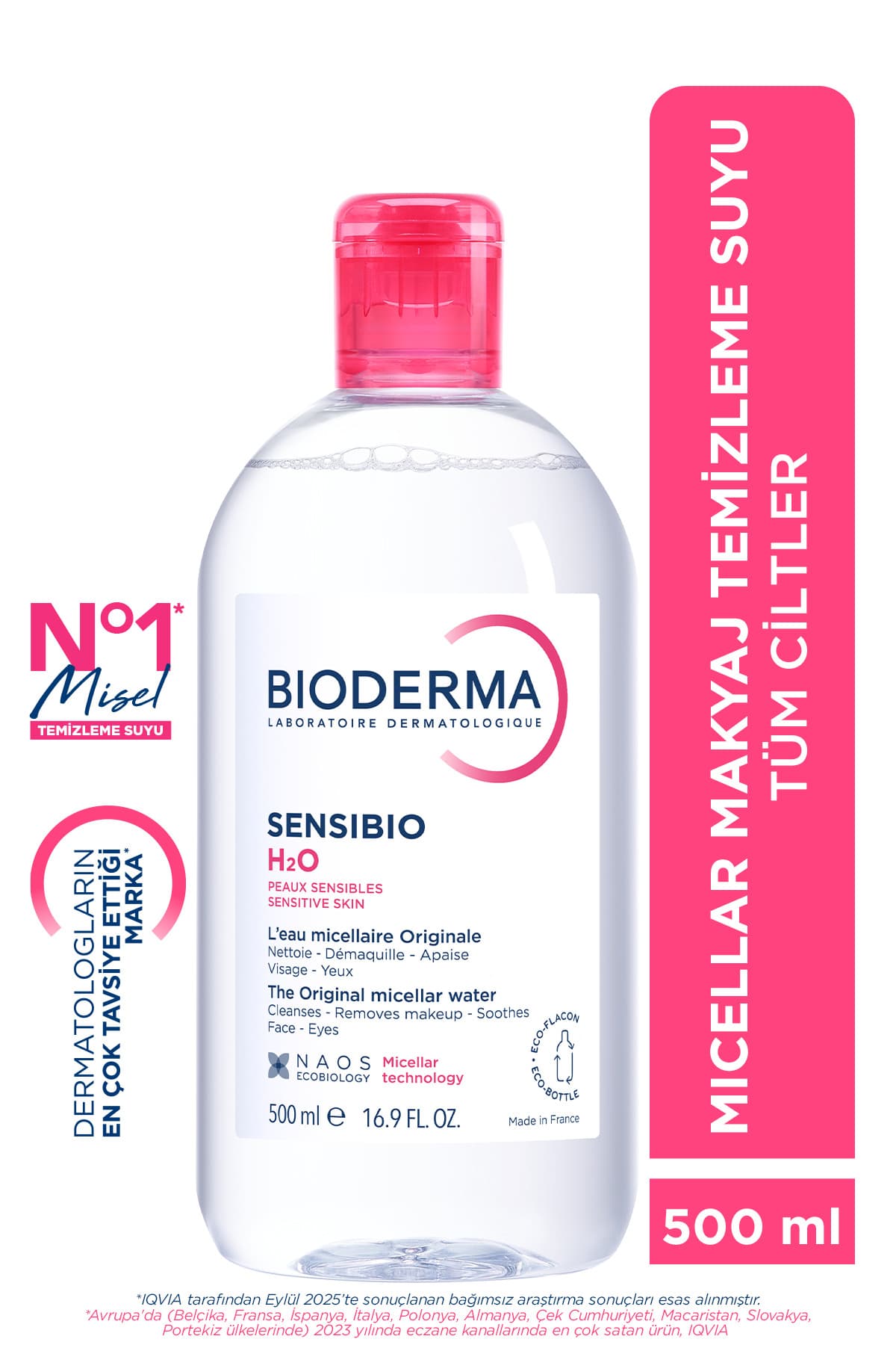 آب میسلار پاککننده آرایش برای پوستهای حساس و معمولی Bioderma Sensibio H2O 500 ML آب میسلار پاککننده آرایش برای پوستهای حساس و معمولی Bioderma Sensibio H2O 500 ML