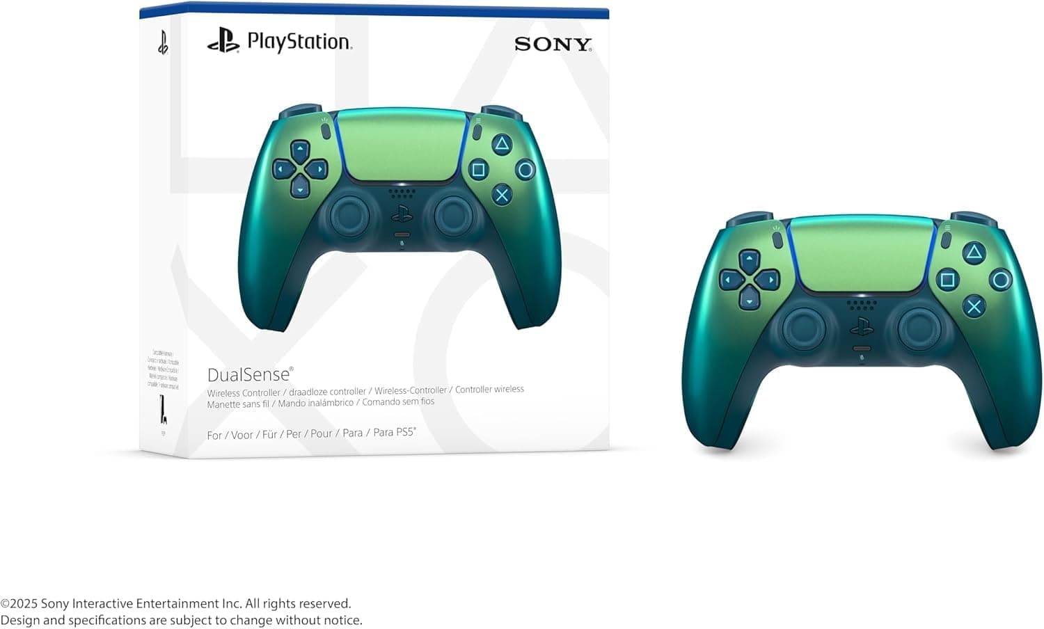 دسته بازی بیسیم Sony PlayStation DualSense سبزآبی Chroma v2 دسته بازی بیسیم Sony PlayStation DualSense سبزآبی Chroma v2