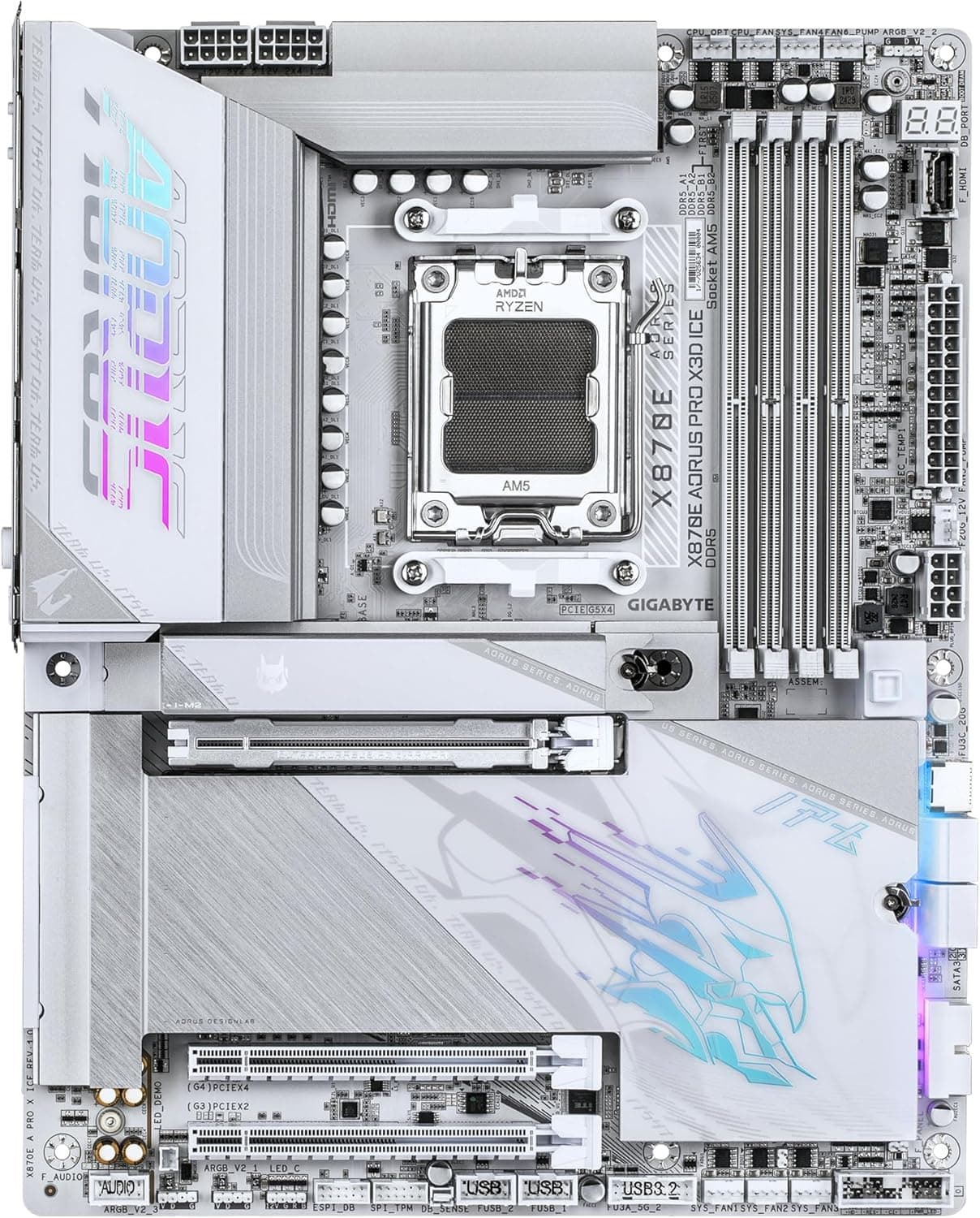 مادربرد GIGABYTE برای AMD AM5 فرم ATX مدل X870E A PRO X ICE مادربرد GIGABYTE برای AMD AM5 فرم ATX مدل X870E A PRO X ICE