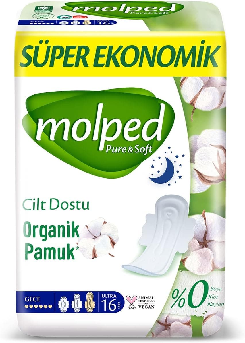 نوار بهداشتی شبانه Molped Pure Soft بسته اقتصادی 16 عددی نوار بهداشتی شبانه Molped Pure Soft بسته اقتصادی 16 عددی