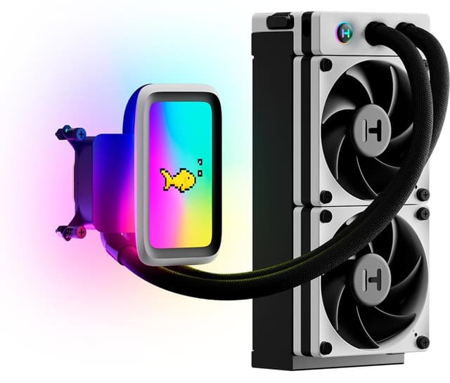 خنککننده مایع پردازنده سازگار با Intel-AMD HYTE Thicc Q60 qRGB LCD 240mm مدل FAN-HYTE-Q60-BW خنککننده مایع پردازنده سازگار با Intel-AMD HYTE Thicc Q60 qRGB LCD 240mm مدل FAN-HYTE-Q60-BW