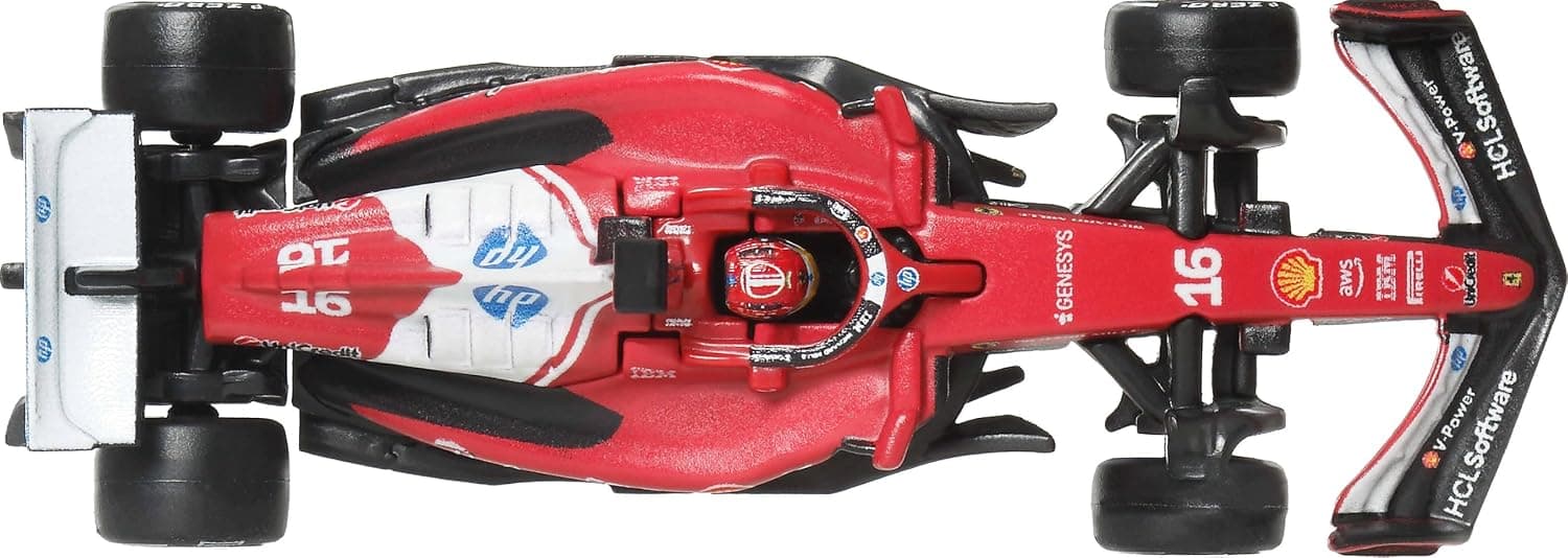 خودروهای مسابقهای اسباببازی Formula 1 Hot Wheels مدل Scuderia Ferrari HP، 2 عدد 1:64، Lewis Hamilton و Charles Leclerc خودروهای مسابقهای اسباببازی Formula 1 Hot Wheels مدل Scuderia Ferrari HP، 2 عدد 1:64، Lewis Hamilton و Charles Leclerc