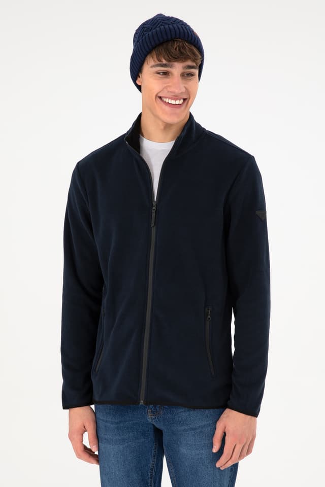 ژاکت پلار مردانه U.S. Polo Assn. سرمهای ساده مدل 50298066-VR033 ژاکت پلار مردانه U.S. Polo Assn. سرمهای ساده مدل 50298066-VR033