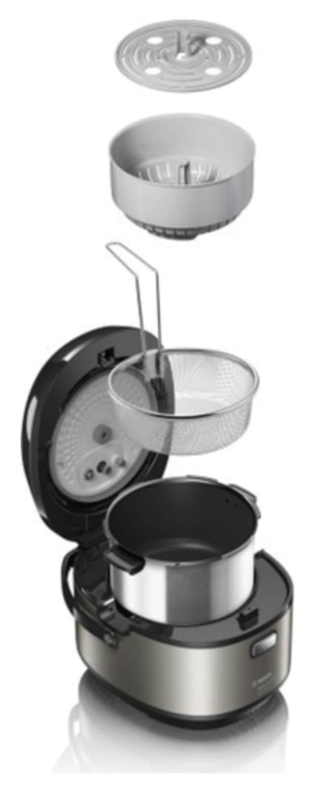 بخارپز چندکاره Bosch Autocook Pro فلزی/مشکی مدل MUC88B68TR بخارپز چندکاره Bosch Autocook Pro فلزی/مشکی مدل MUC88B68TR
