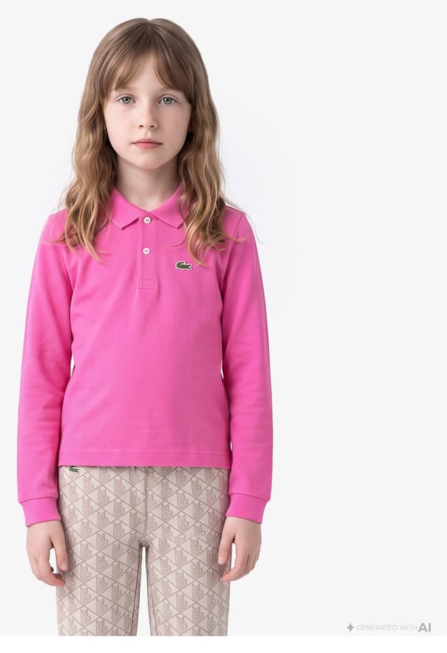 پولوشرت دخترانه Lacoste آستین بلند صورتی پولوشرت دخترانه Lacoste آستین بلند صورتی