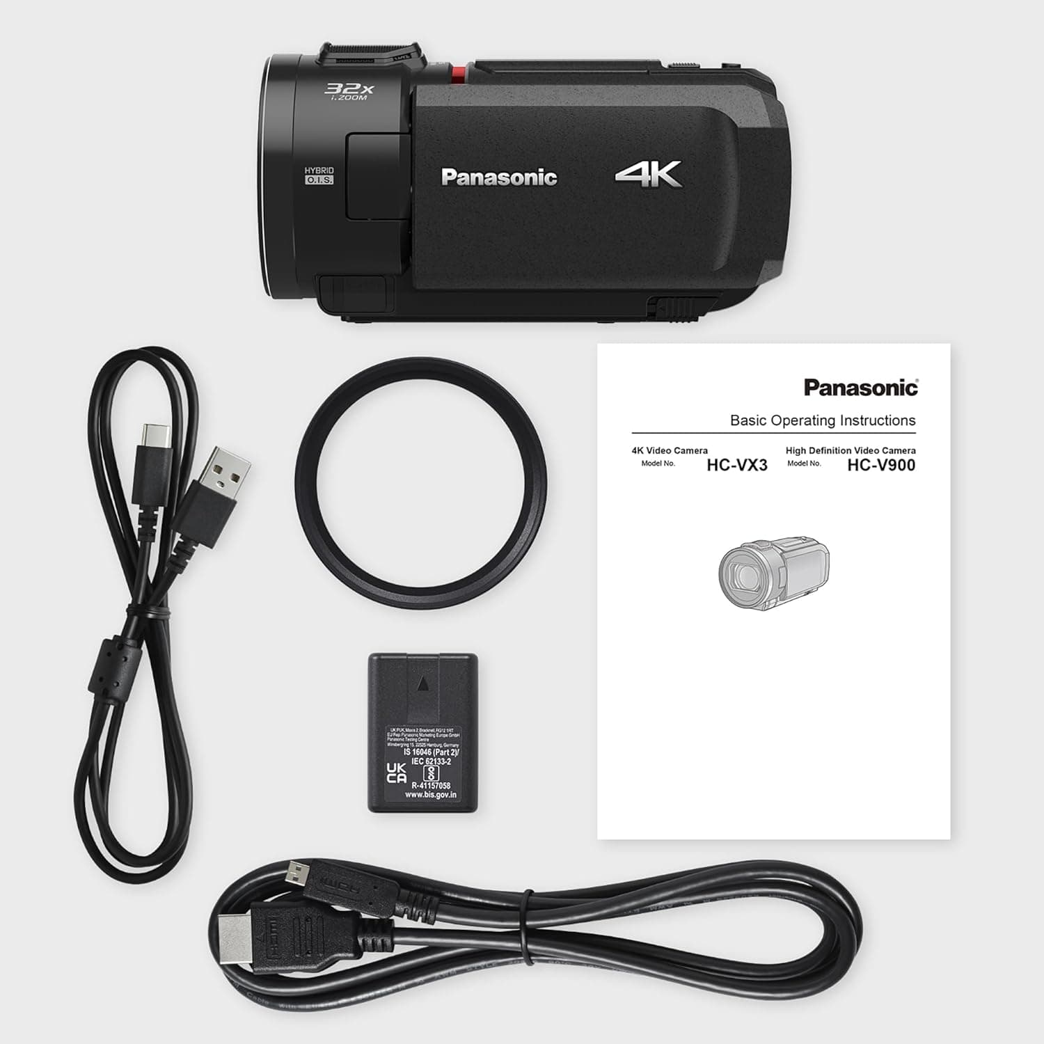 دوربین فیلمبرداری Panasonic مشکی با فیلمبرداری 4K (25p)، لنز واید 25 mm-F1.8، زوم اپتیکال 24x، Hybrid OIS+ و HDR مدل HC-VX3E-K دوربین فیلمبرداری Panasonic مشکی با فیلمبرداری 4K (25p)، لنز واید 25 mm-F1.8، زوم اپتیکال 24x، Hybrid OIS+ و HDR مدل HC-VX3E-K