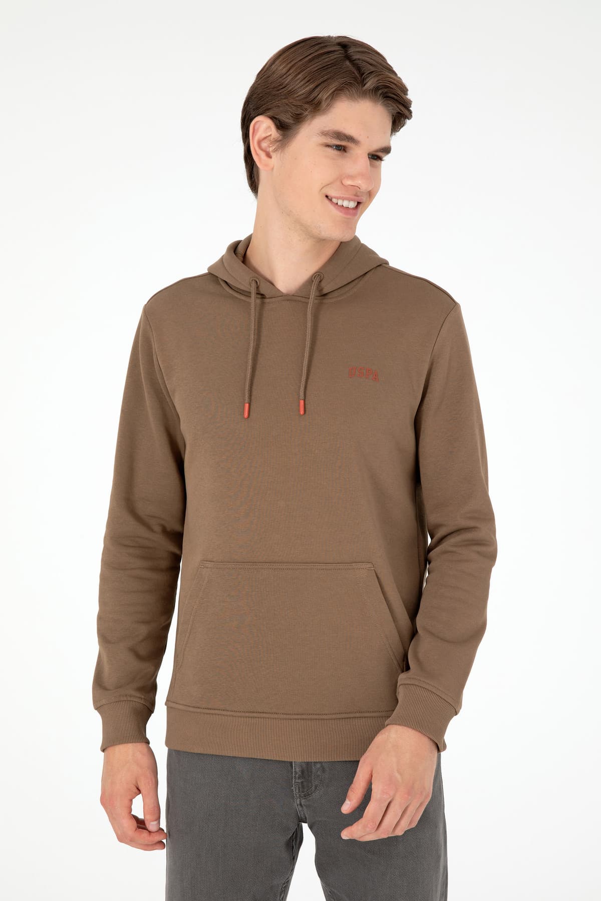 سویشرت کلاهدار مردانه U.S. Polo Assn. خاکی کرکدار مدل 50295176-VR027 سویشرت کلاهدار مردانه U.S. Polo Assn. خاکی کرکدار مدل 50295176-VR027