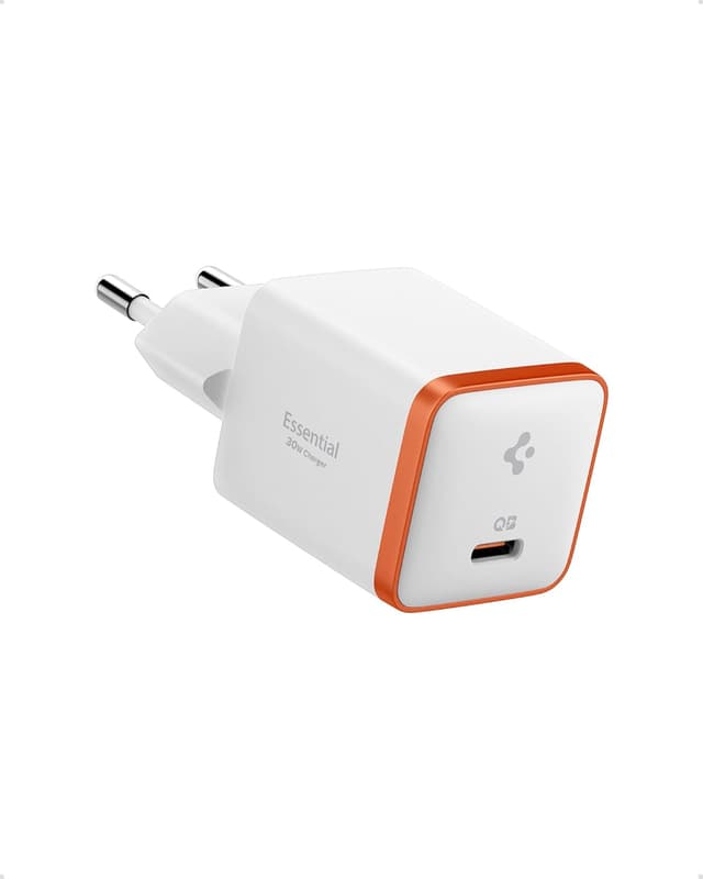 آداپتور شارژ 30W USB-C Spigen با شارژ سریع PPS و GaN Pro، سفید مدل ACH08449 آداپتور شارژ 30W USB-C Spigen با شارژ سریع PPS و GaN Pro، سفید مدل ACH08449