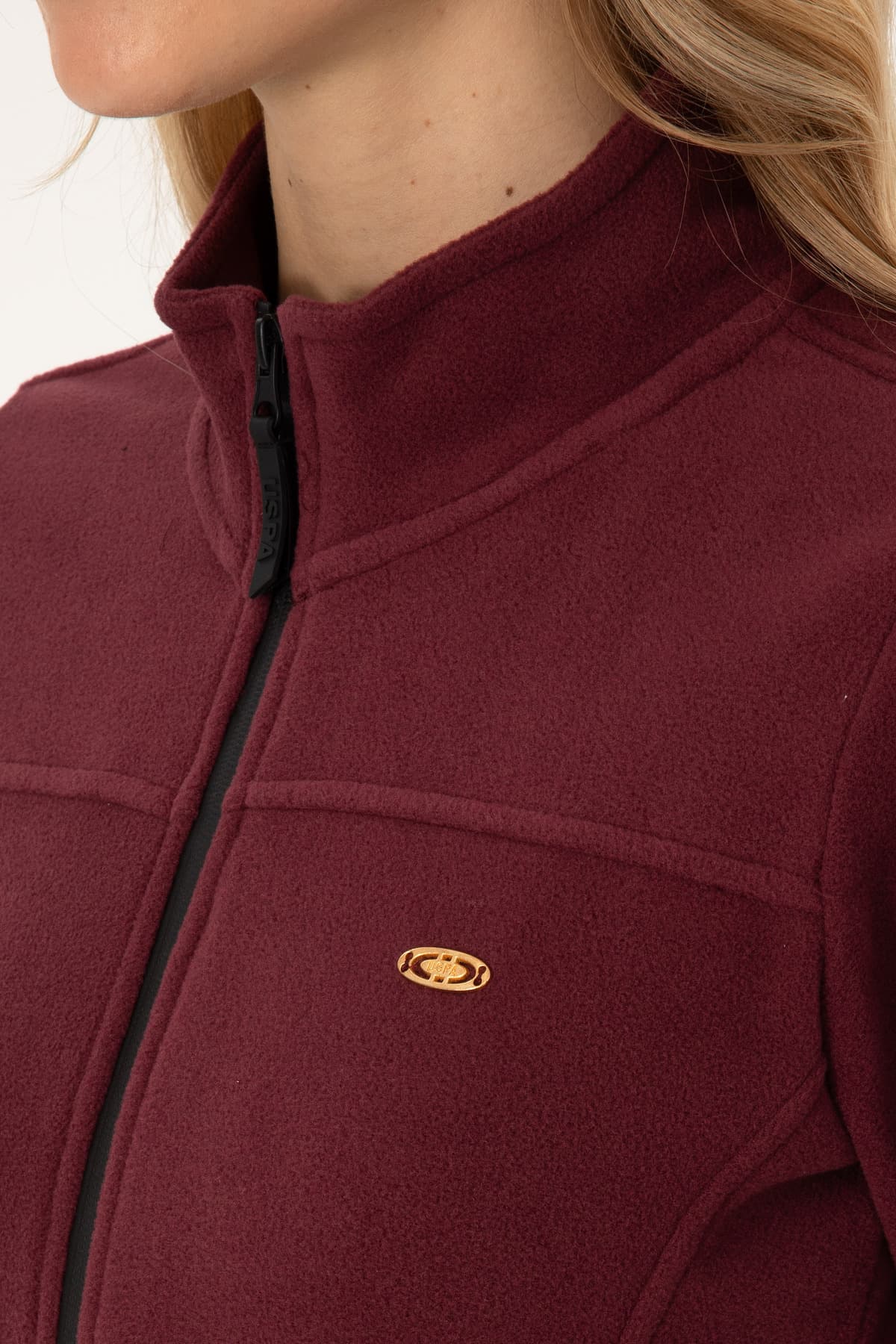 سوئیشرت پلار زنانه U.S. Polo Assn. زرشکی یقه ایستاده زیپ دار مدل 50316729-VR177 سوئیشرت پلار زنانه U.S. Polo Assn. زرشکی یقه ایستاده زیپ دار مدل 50316729-VR177