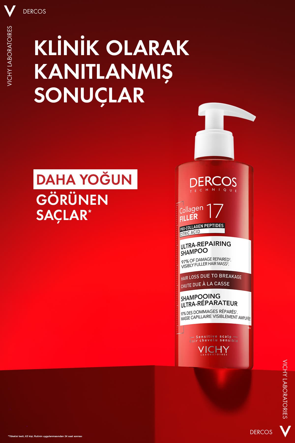شامپو مو مناسب انواع مو Vichy ضد ریزش ناشی از شکنندگی Dercos Collagen 17 Filler 400 ml شامپو مو مناسب انواع مو Vichy ضد ریزش ناشی از شکنندگی Dercos Collagen 17 Filler 400 ml
