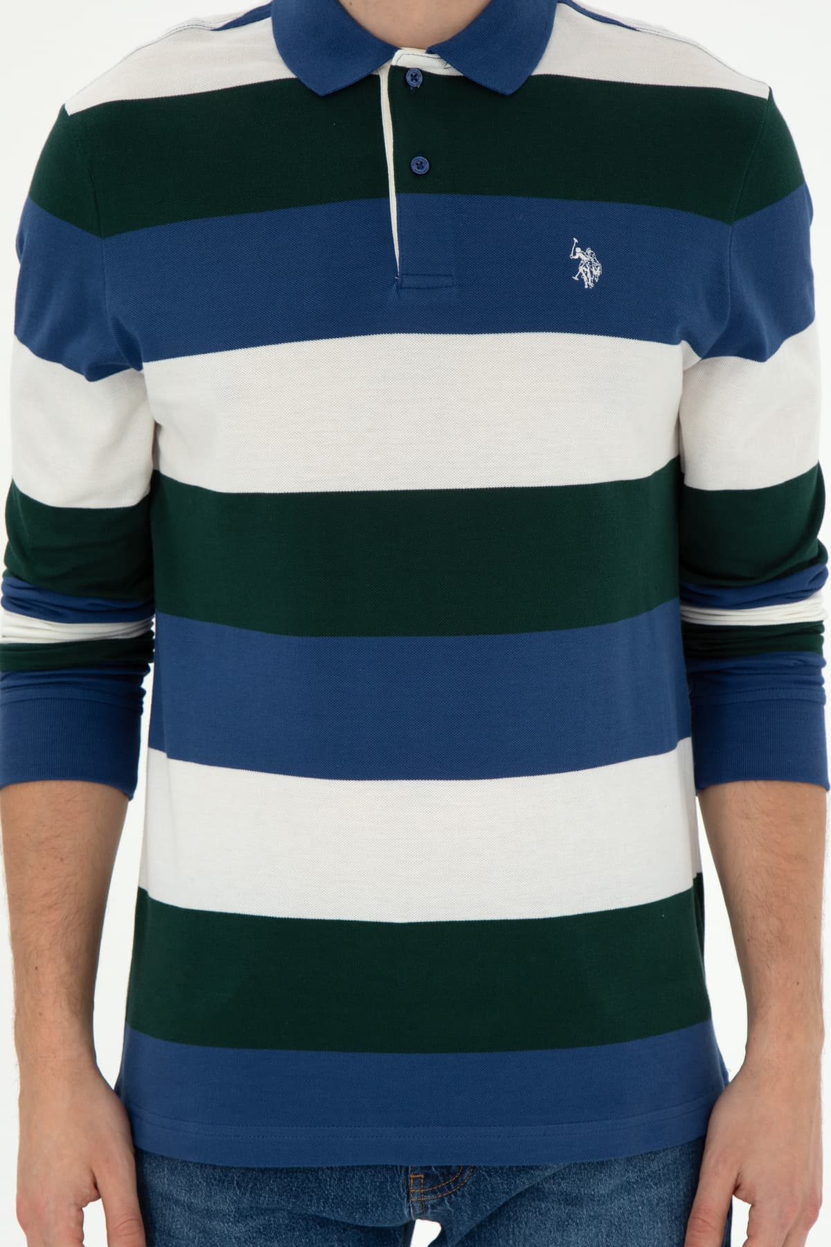 سویشرت مردانه U.S. Polo Assn. فیت معمولی یقه پولو سبز تیره مدل 50293428-VR079 سویشرت مردانه U.S. Polo Assn. فیت معمولی یقه پولو سبز تیره مدل 50293428-VR079