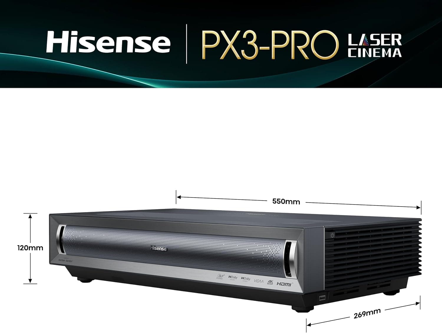 ویدئو پروژکتور Hisense لیزری سهگانه پرتاب فوقکوتاه 4K UHD مدل PX3-PRO ویدئو پروژکتور Hisense لیزری سهگانه پرتاب فوقکوتاه 4K UHD مدل PX3-PRO