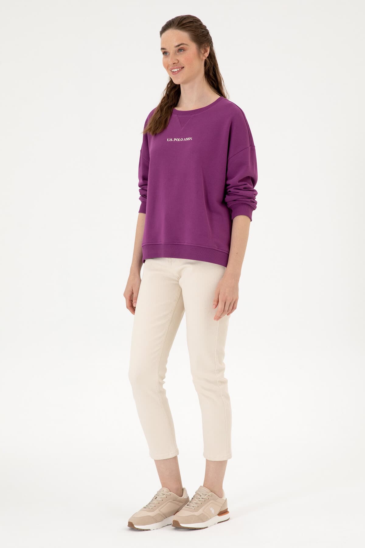 سوئیشرت زنانه U.S. Polo Assn. یقه گرد بنفش مدل 50313562-VR037 سوئیشرت زنانه U.S. Polo Assn. یقه گرد بنفش مدل 50313562-VR037