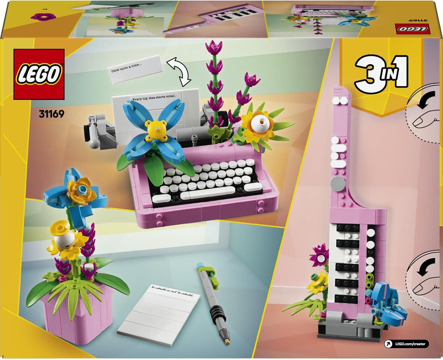 لگو Creator 3 در 1 ماشین تحریر گلدار مدل 31169 لگو Creator 3 در 1 ماشین تحریر گلدار مدل 31169