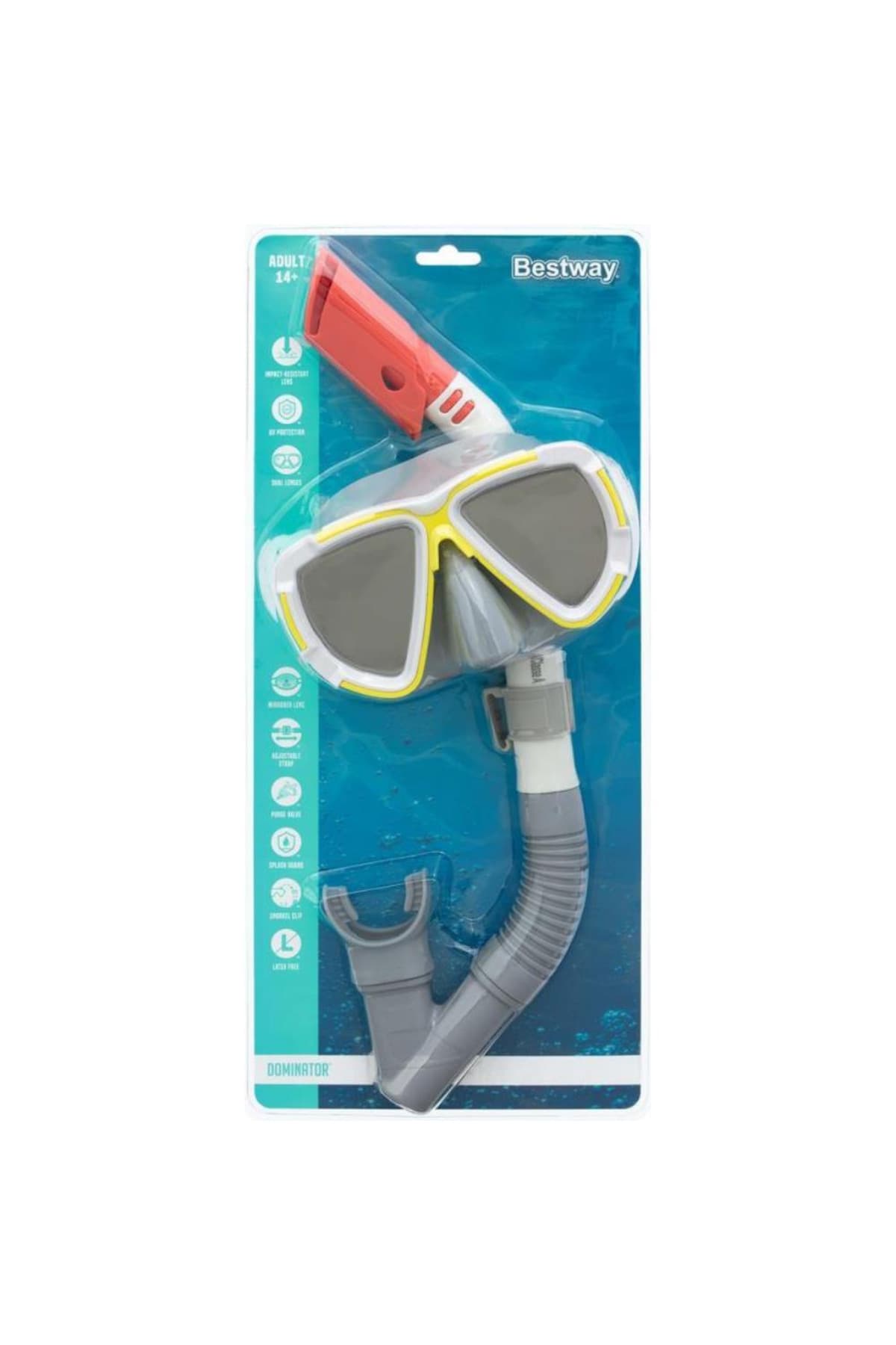 ست ماسک و اسنورکل دو شیشه Bestway Dominator مدل 24053 ست ماسک و اسنورکل دو شیشه Bestway Dominator مدل 24053