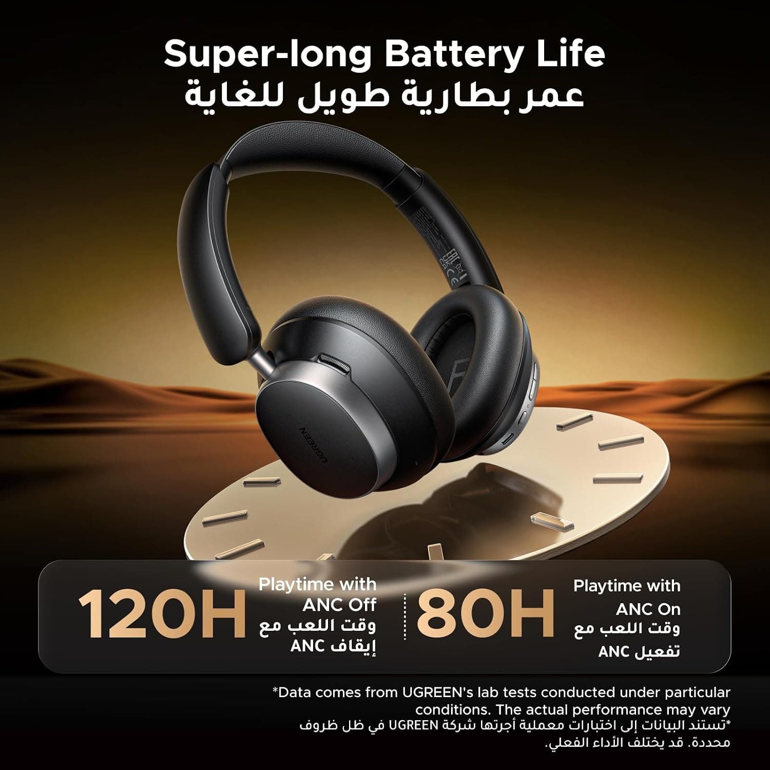 هدفون روگوشی بیسیم UGREEN با حذف نویز فعال مدل Hitune Max6 هدفون روگوشی بیسیم UGREEN با حذف نویز فعال مدل Hitune Max6
