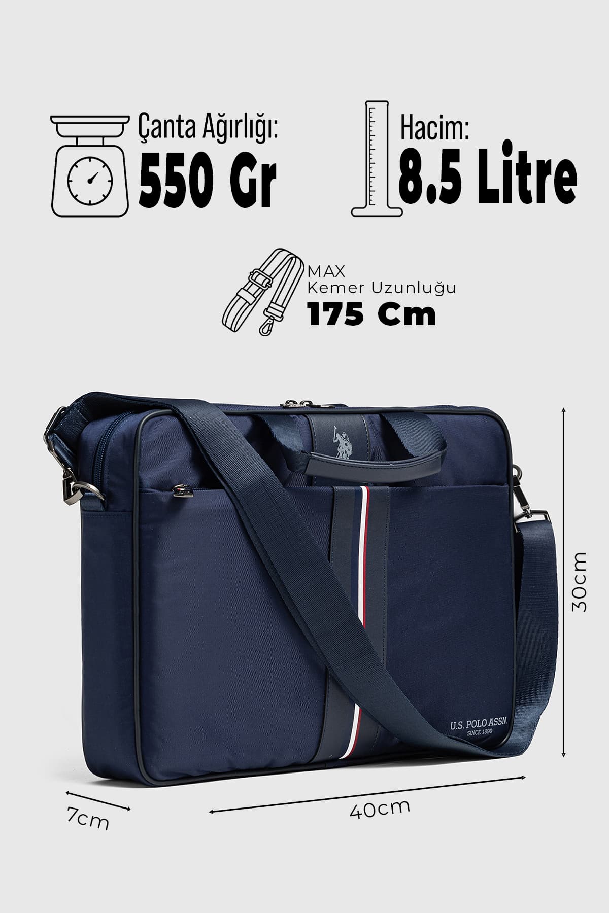 کیف لپتاپ زنانه U.S. Polo Assn. با بند شانهای و جای لپتاپ مشکی مدل 26055-26058 کیف لپتاپ زنانه U.S. Polo Assn. با بند شانهای و جای لپتاپ مشکی مدل 26055-26058