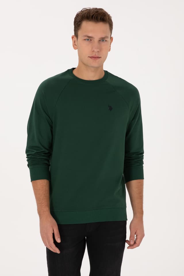 سویشرت مردانه یقه گرد فیت معمولی U.S. Polo Assn. سبز تیره نازک مدل 50313752-VR079 سویشرت مردانه یقه گرد فیت معمولی U.S. Polo Assn. سبز تیره نازک مدل 50313752-VR079