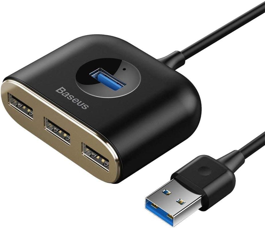 هاب USB چهارکاره Baseus Square round با 1×USB3.0 و 3×USB2.0، 1m، مشکی هاب USB چهارکاره Baseus Square round با 1×USB3.0 و 3×USB2.0، 1m، مشکی