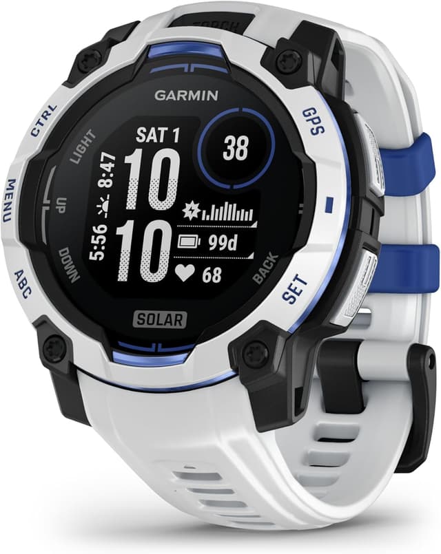 ساعت هوشمند Garmin سفید آبی مدل Instinct 3 – 45 mm Solar ساعت هوشمند Garmin سفید آبی مدل Instinct 3 – 45 mm Solar