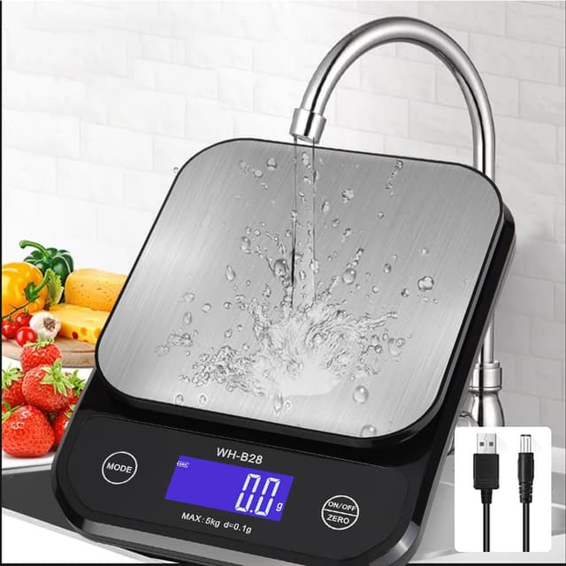 ترازوی آشپزخانه دیجیتال Yanike ضدآب IP67 با دقت 0.1g و ظرفیت 5kg ترازوی آشپزخانه دیجیتال Yanike ضدآب IP67 با دقت 0.1g و ظرفیت 5kg