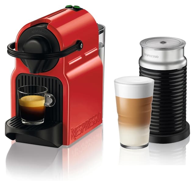 ست دستگاه قهوهساز قرمز و کفساز شیر Nespresso مدل Inissia C40 و Aeroccino 3 ست دستگاه قهوهساز قرمز و کفساز شیر Nespresso مدل Inissia C40 و Aeroccino 3