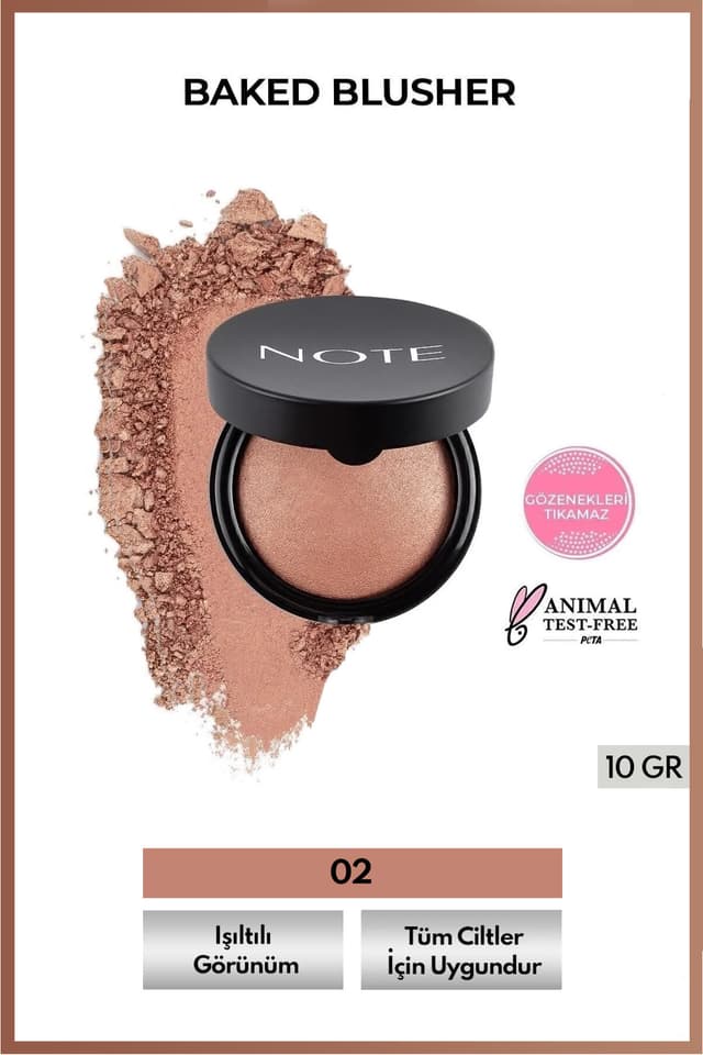 رژگونه پودری درخشان فرنیشده Note Cosmetics مدل 02 صورتی قدیمی رژگونه پودری درخشان فرنیشده Note Cosmetics مدل 02 صورتی قدیمی