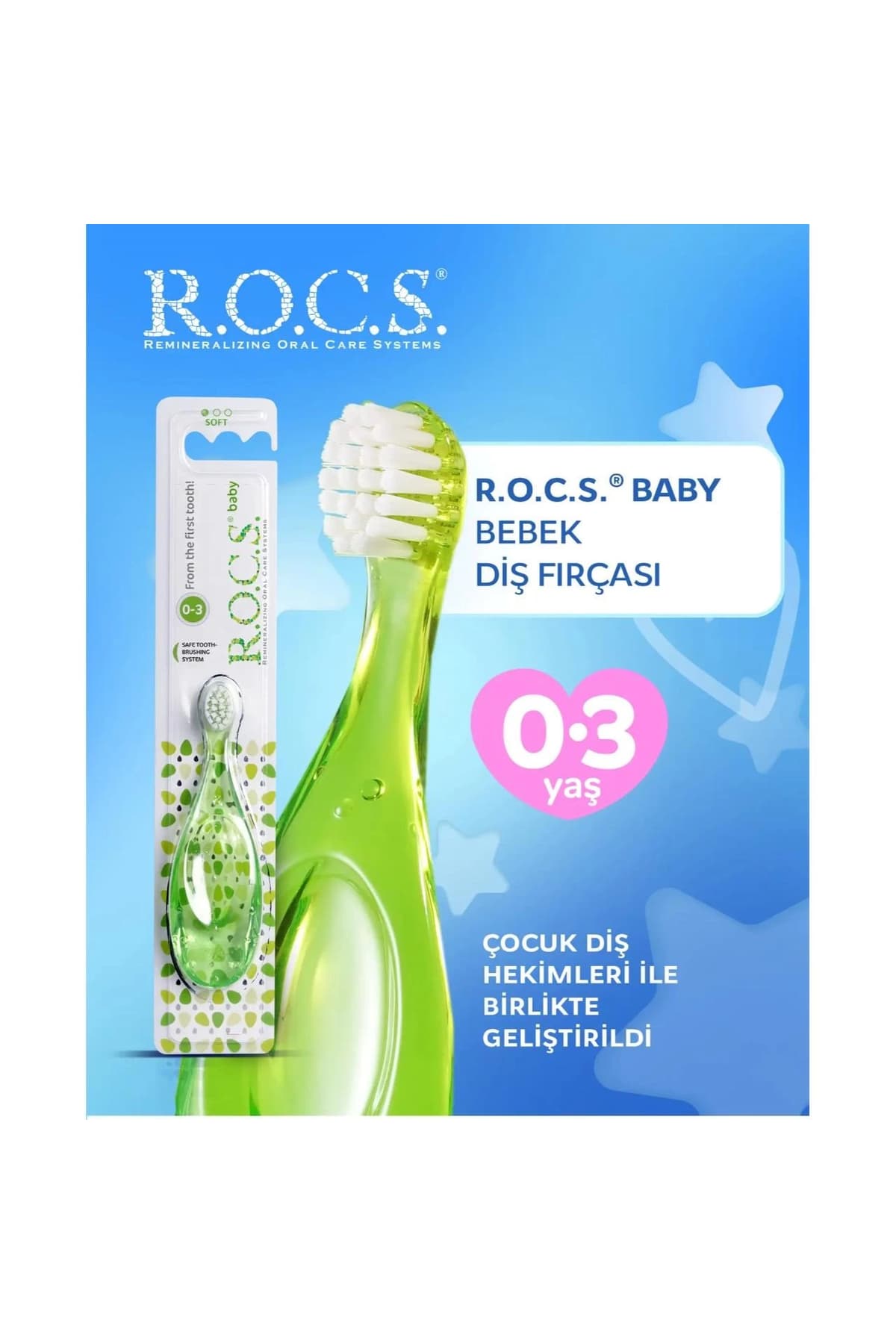 مسواک نوزاد R.O.C.S. سبز Rocs Baby برای 0-3 سال مسواک نوزاد R.O.C.S. سبز Rocs Baby برای 0-3 سال